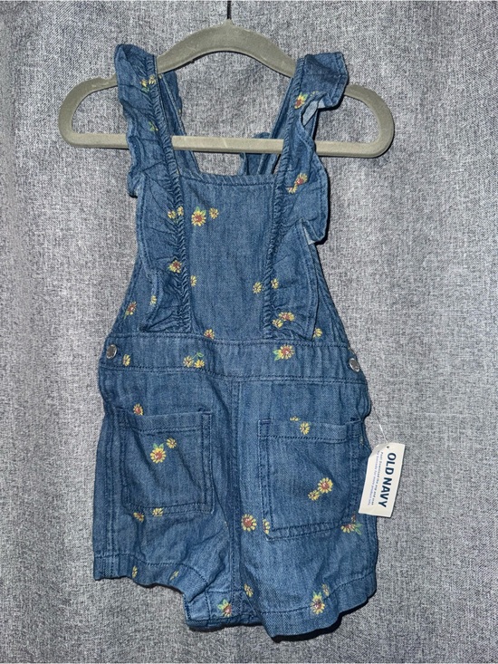 Old Navy Other - Old Navy Girls' Blue Floral Denim Shortalls